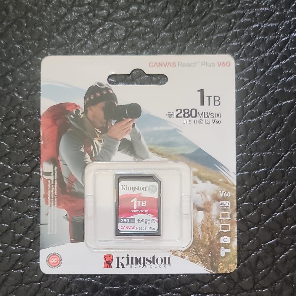 Kingston Black and Red Memory Card 1TB SD Card for Cameras